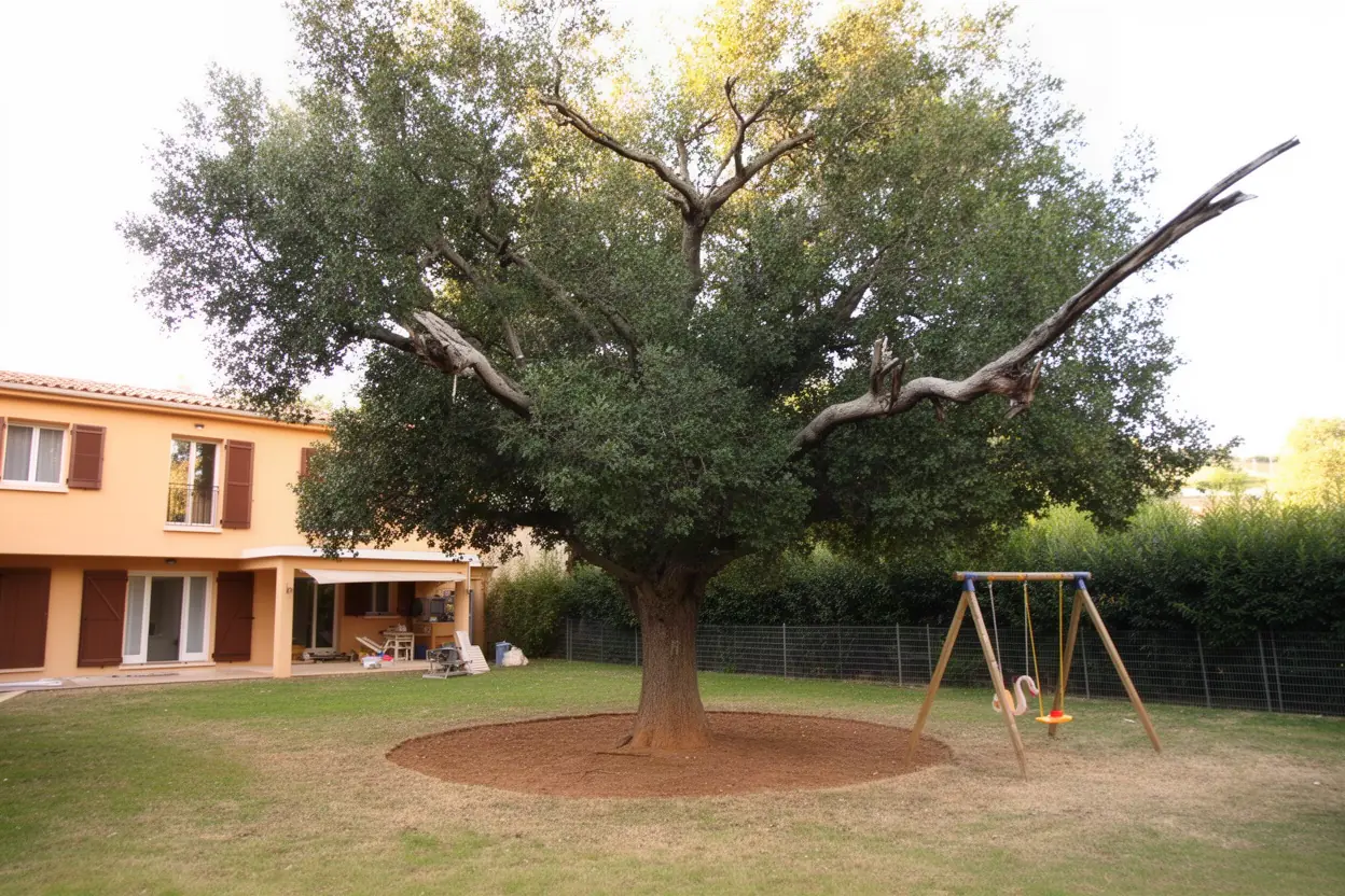 Chêne chargé avant intervention à Biot