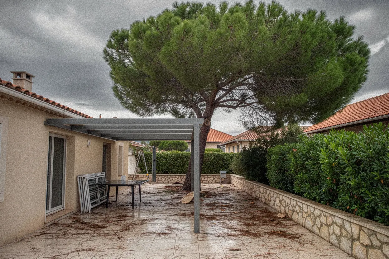Pin sécurisé après taille sanitaire urgente à Antibes