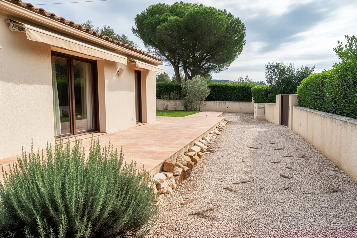 Terrasse propre après évacuation à Mougins